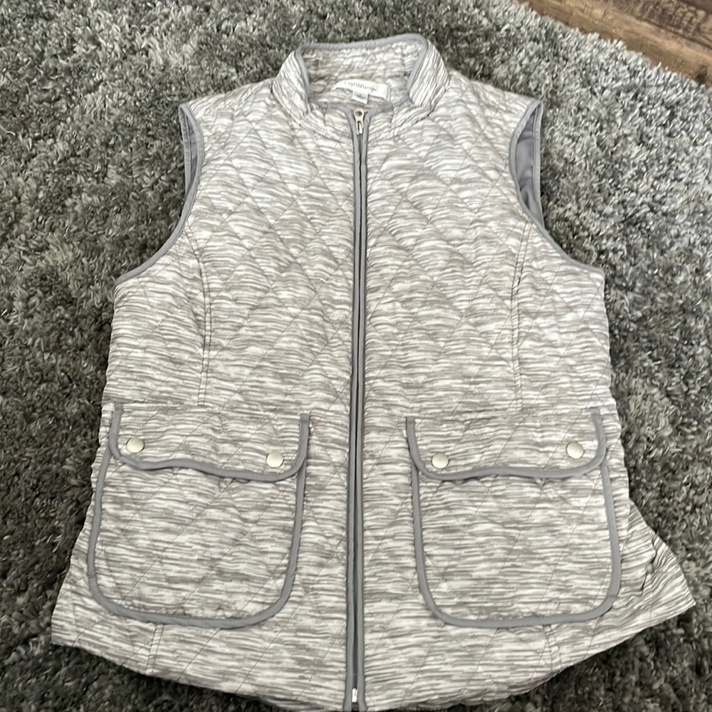 Gray and White Vest, Croft & Barrow, Women’s L